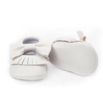 Willow White Baby Moccasin Shoes - Sugar Tease
