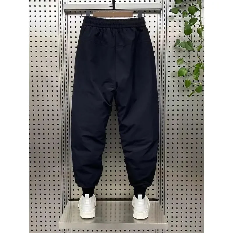 Winter down cotton thickened cargo pants men's trend big pocket