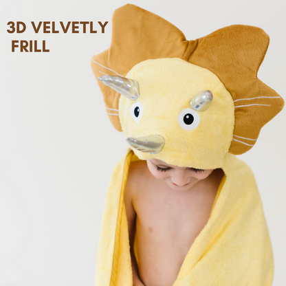 Toddler Hooded Towel Yellow Dinosaur